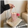 Handmade Crochet Tulip Phone Bag, Cute Color-Block Knitted Crossbody Purse for Women, Mini Shoulder Phone Pouch