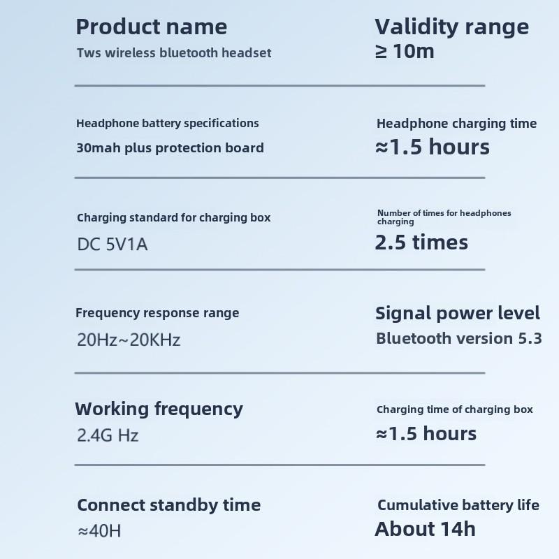 Digital Display Wireless Bluetooth Headset Ultra Long Life Comfortable No Delay Noise Cancelling Universal Gaming Tws Headset