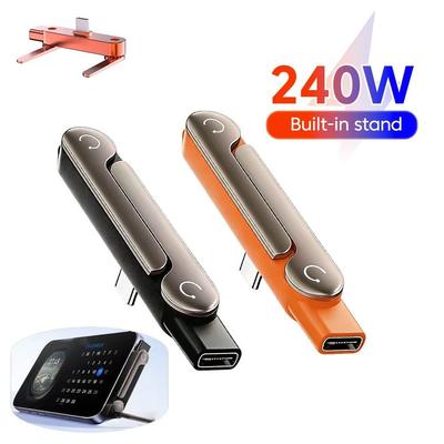 Foldable Super-fast Charging Bracket 360° Rotating Cable Stand Durable Data Cable Converter