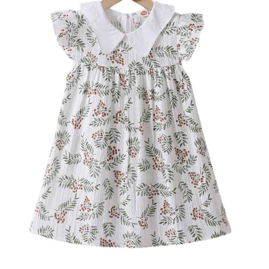 Girls Summer Floral Princess Dress Kids Stylish Fashion Casual Short Sleeve Mini Dress