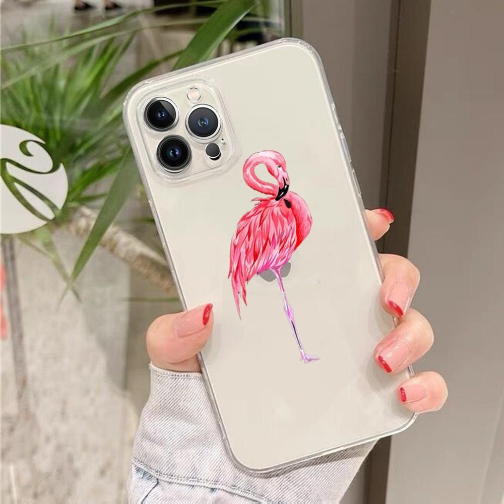 Fashion Flamingo Phone Case For IPhone 15 13 14 Pro Max XS XR 12 11 Pro 13 Mini 6 7 8 Plus Soft Clear Back Cover