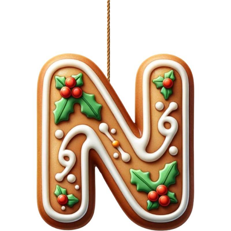Acrylic A to Z Letters Ornaments, 26 Letter Creative Christmas Tree Decoration Pendant, Hanging 2D Flat Alphabet Letters Decor