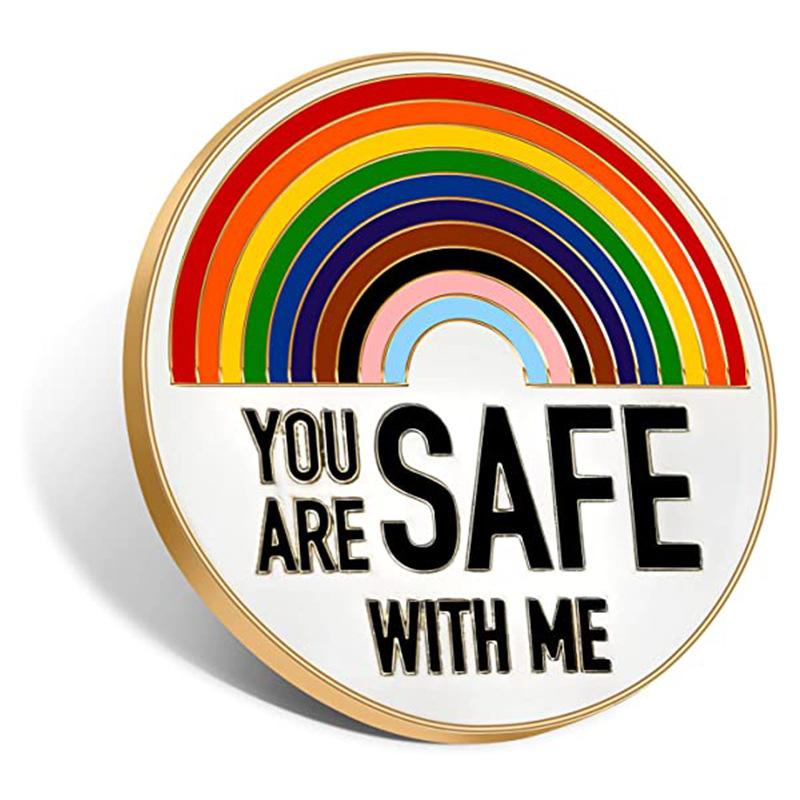 

ВЫ В БЕЗОПАСНОСТИ СО МНОЙ, радужная брошь, булавка на лацкане, эмалированные булавки для одежды, украшения для шляпы рюкзака, забавные значки, ювелирные аксессуары