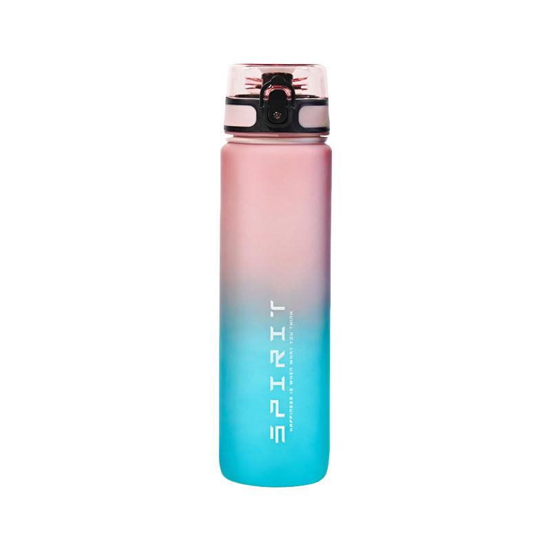 650-1000ML Large Capacity Leak Proof Sports Water Bottle Colorful Plastic Cup Drink Items Outdoor Travel Portable Gym Bottles