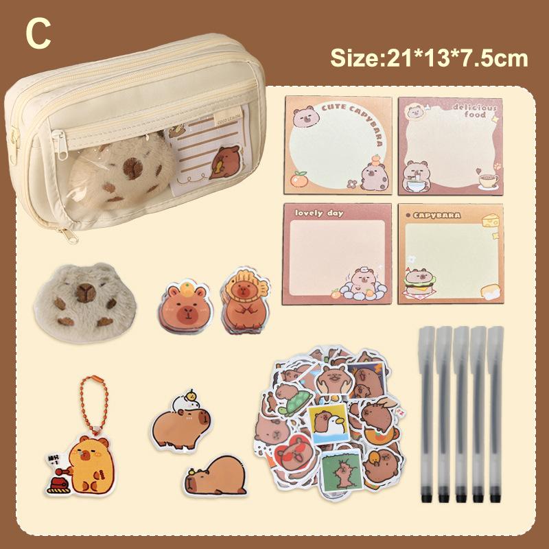 

Милый тканевый пенал Каваи Большая вместимость Капибара Молния Детская сумка Детский пенал Школьные принадлежности Подарок