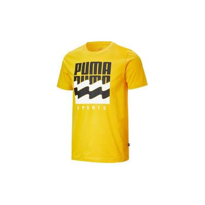 Summer Graphic Large Logo Print Short Sleeve T-Shirt Men Tops Yellow 583875-25
