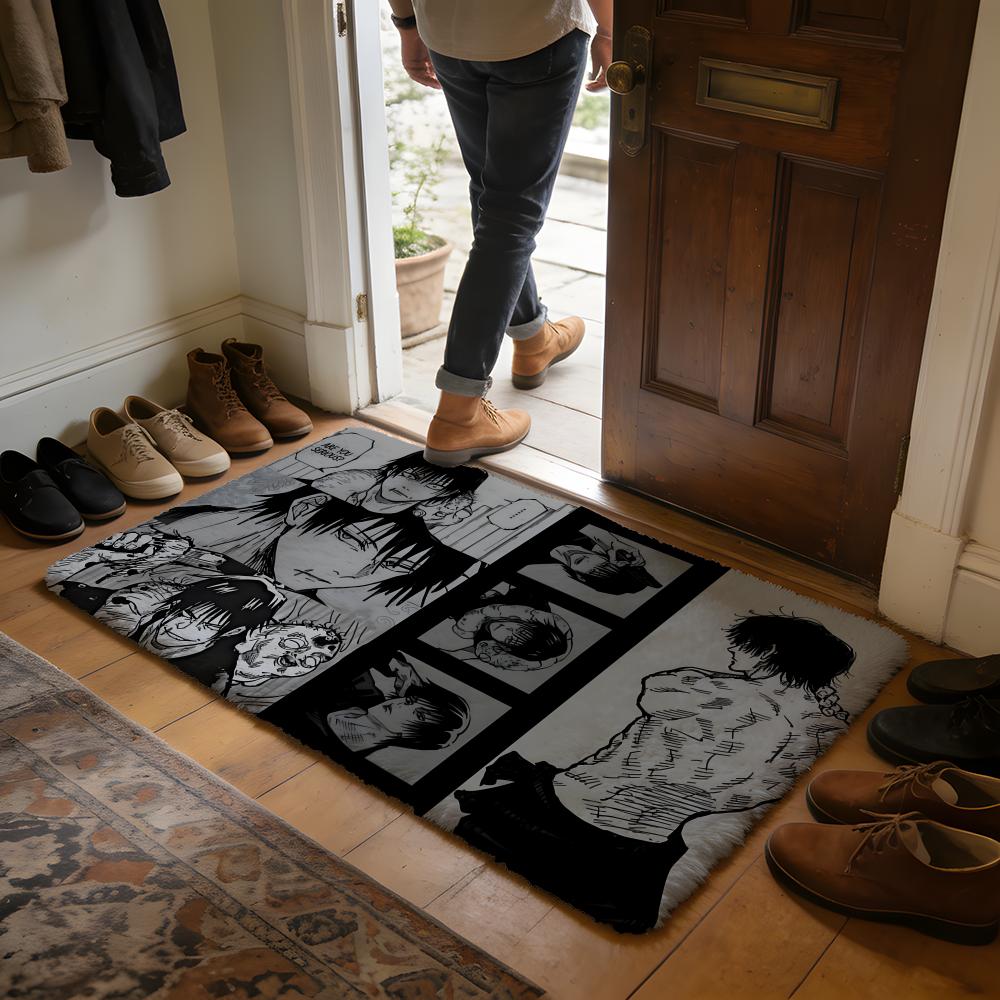 KKaisen Fushiguro Toji Anime Fußmatte Weiche Flanell-Absorbierende Matte Rutschfester Teppich Zuhause Schlafzimmer Badezimmer