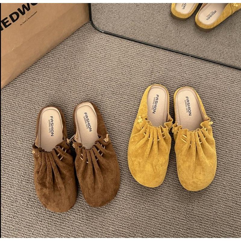 Fashion Women Flats Fashion Slippers Spring Casual Mules Shoes Slingback 2025 Trend Brand Dress Lolita Ladies Zapatillas