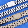 Thick Heavy 15mm Two Rows Prong Setting Cuban Link Chain Iced Out Hip Hop White/18k Gold Plated Necklace Jewelry Women Men Gifts