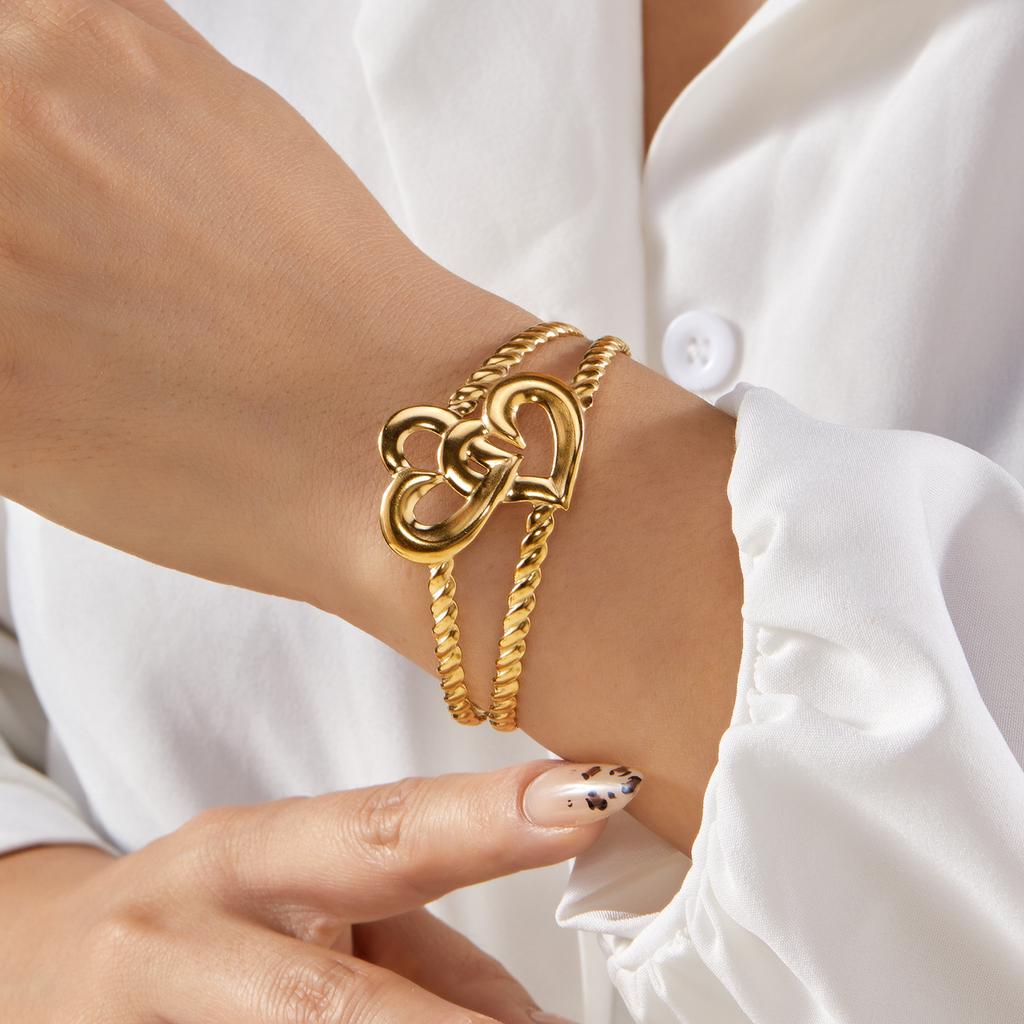 Creative Flower Stainless Steel Bangle Gold Color Waterproof Fashion Luxury Delicate Personality Jewelry Party Bracelet Gift