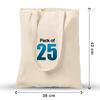 25 X Natural Premium Quality Long Handle Cotton Tote Shopper Bags 15 Litre Capacity
