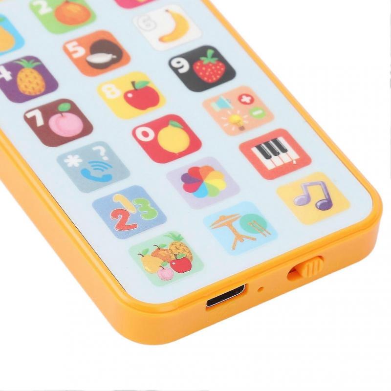 Multifunction Early Education Simulation Phone with 18 Buttons and USB Charging for Toddlers, Orange