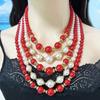 Fashionable Layering Artificial Pearls Necklace With Matching Studs Comfortable Daily Wear Accessories