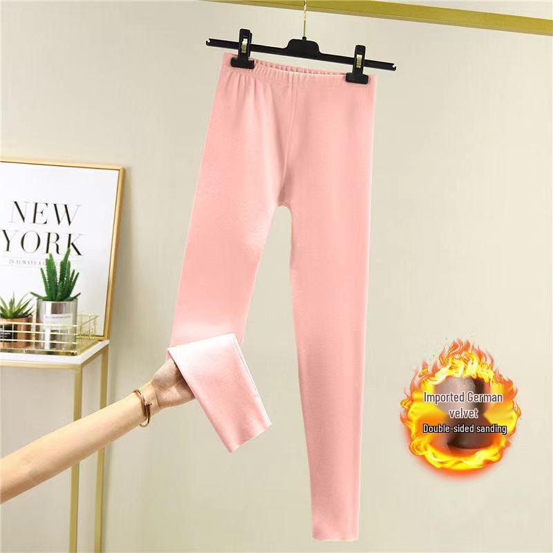 High-Waisted Heating Fleece Leggings - 2025 Slimming, Double Brushed, Elastic for Autumn/Winter