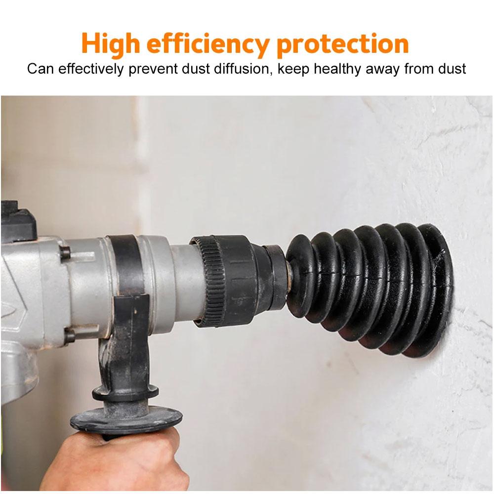 Electric Drill Dust Cover Rubber Impact Hammer Drill Dust Collector Dustproof Device Power Tool Accessories With 2 Rubber Pads