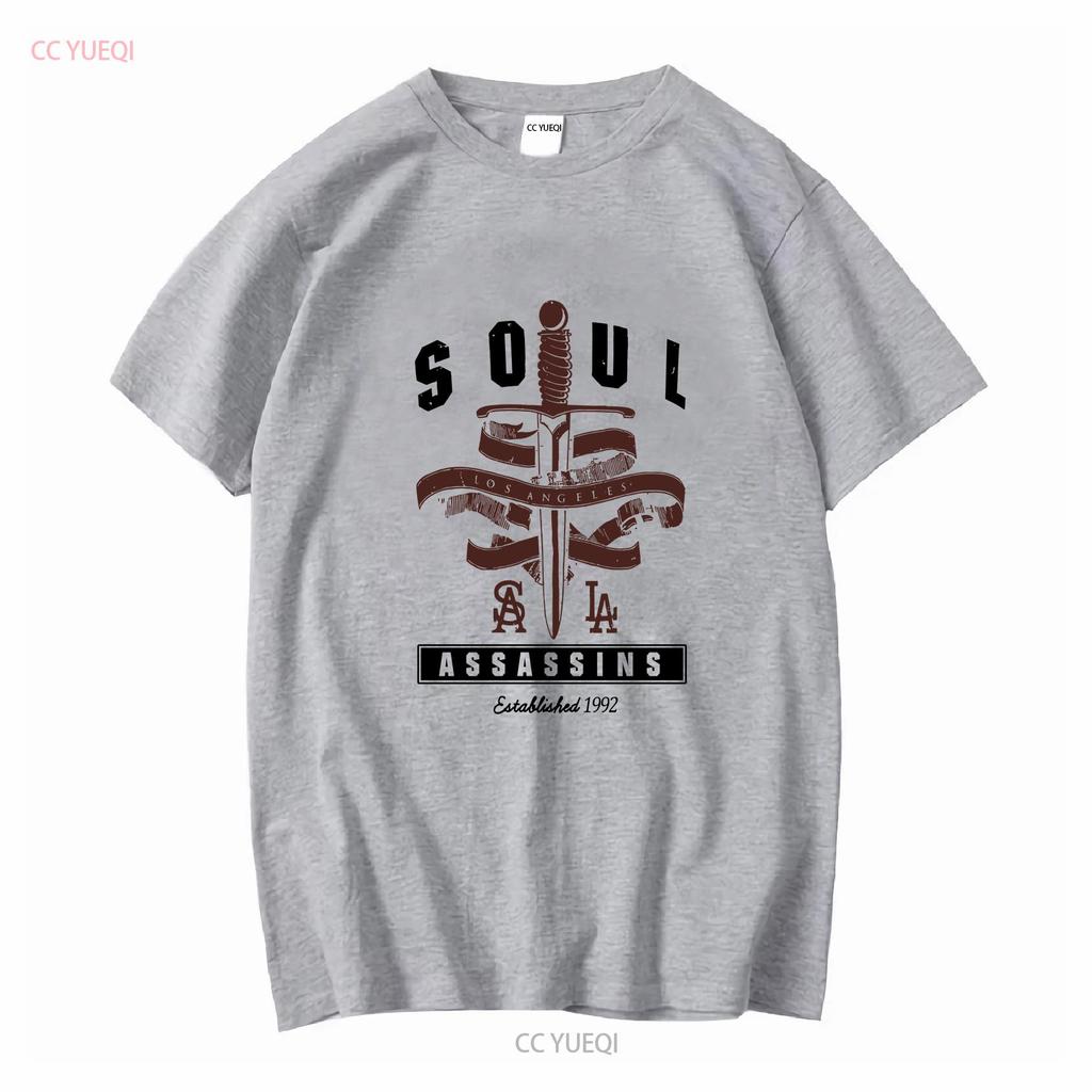 Soul Assassins Est 1992 Tričko Velikost 2XL Šedá Psycho Realm Cypress Bull Vintage Oprané Univerzální Pohodlné Unisex Prodyšné