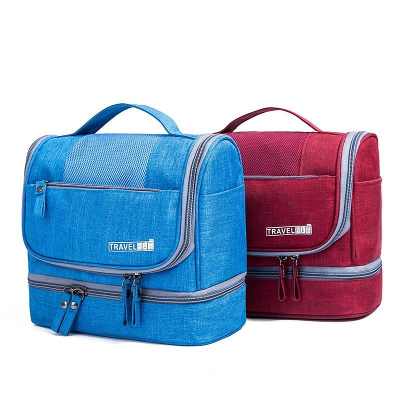 Large Capacity Travel Toiletry Bag With Wet Dry Separation Hanging Design Women Men Daily Use