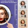 Wall-Mounted LED Makeup Mirror with Magnifying Glass, No-Drill, Retractable - Ideal for Bathroom & Dressing Table
