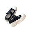 Leather muffin thick-soled Velcro Mary Jane single shoes women's 2025 spring and summer new fashionable versatile light mouth loafers