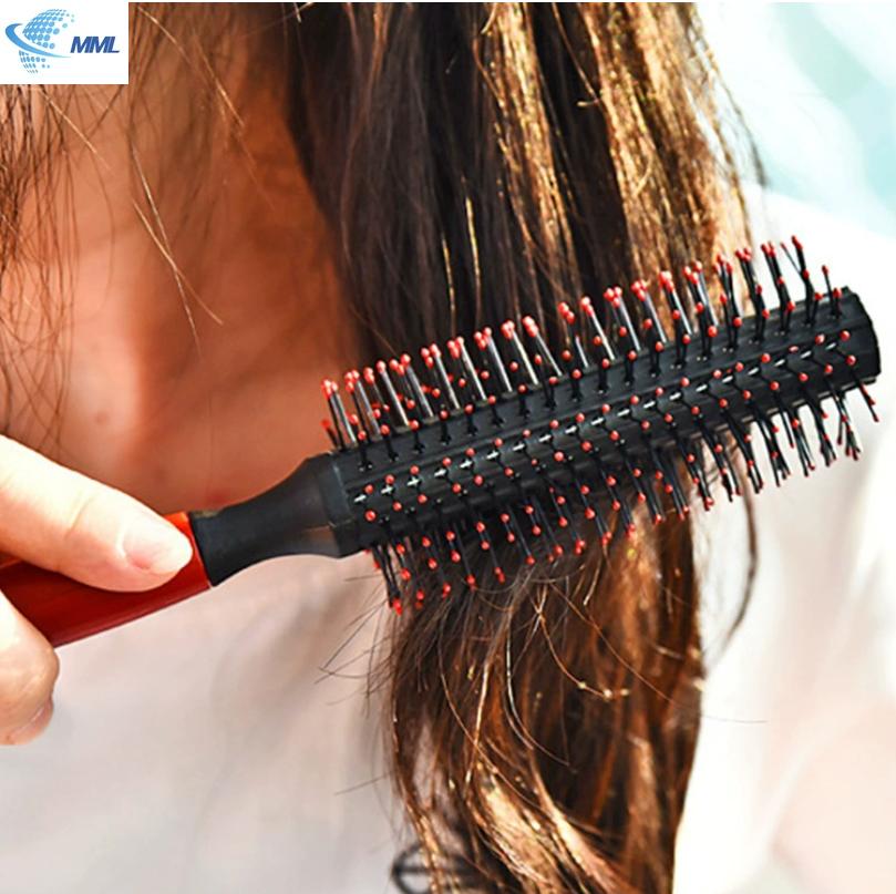 Professionelle antistatische zylindrische Borsten Lockenstyling Rundbürste Nylonzinken Rollbürste Speziell für Echthaarperücken