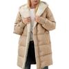 Casacos Quentes de Inverno para Mulheres Forro de Lã Sherpa Jaqueta Puffer Longa com Capuz