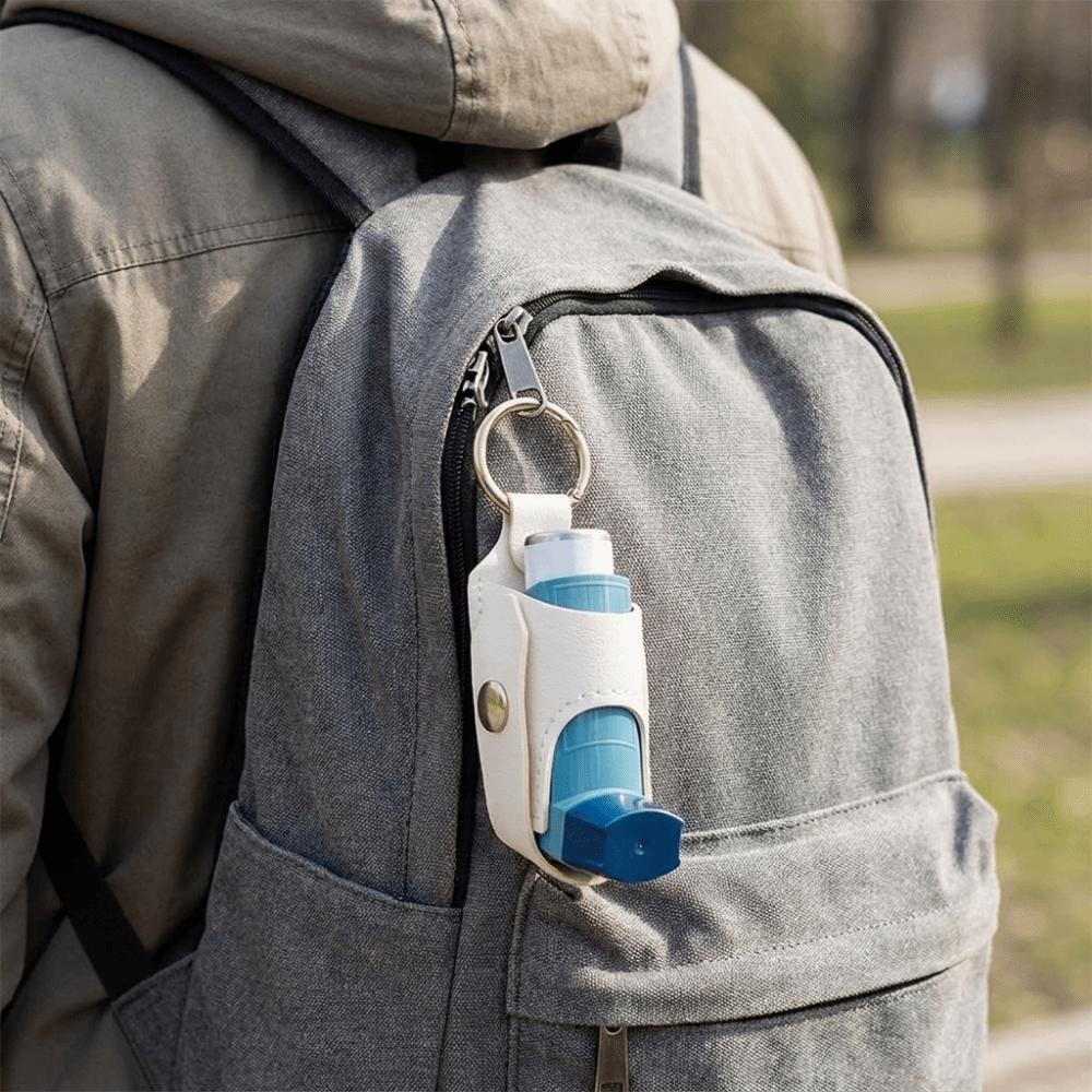 Lightweight Inhaler Spacer Holder Protective Inhaler Key Chain Practical Cough Storage Bag  Hiking