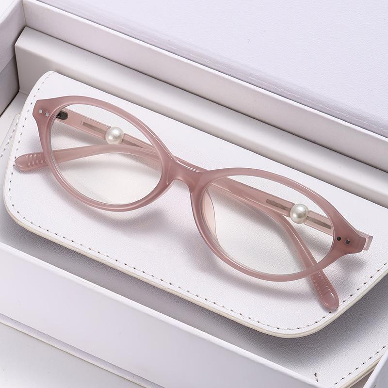Small-Frame Oval Presbyopia Glasses for Women Simple Versatile High-Definition Blue Light Blocking Far Sight Glasses 0 To +4.0