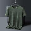 Ice Silk Round Neck T-shirt Medium Fashion Casual Cool Short-sleeved T-shirt For Men
