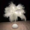 LED Warm Small Table Lamp Nordic Romantic Feather Table Lamp Wedding Room Girl Bedroom Decor Bedside Night Lights Reading Lights