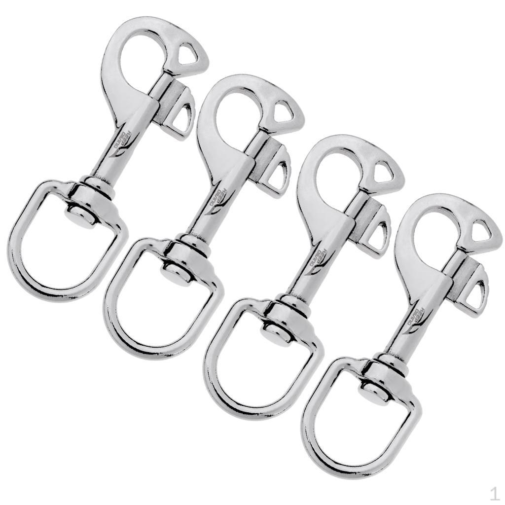4x Scuba Diving Stainless Steel Swivel Hook Clip Marine Boat