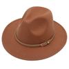 Fedora'S New Spring And Summer Small Belt Felt Hat Percussion Performance Jazz Hat Woolen Top Hat Big Eaves Hat
