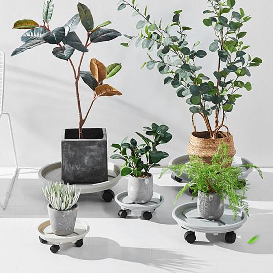 Plant Caddy with Wheels Heavy Duty Planter Pallet with Detachable Drainage Tray Rolling Planter Pot Stand Dolly for Indoor Outdoor Plants Balcony