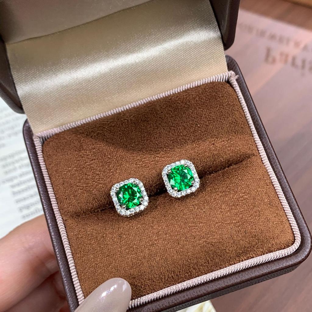 Cultivate Cultivate Stone Square Bag Perfume Bottle Jewelry Set Women's Ring Earrings Pendant Necklace Three-piece Set