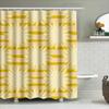 Moderner Sunburst Duschvorhang Wasserdicht Heimdekoration Badezimmer-Liner Gelbe Streifen Muster Duschwand Fliesen Rückwand Remo