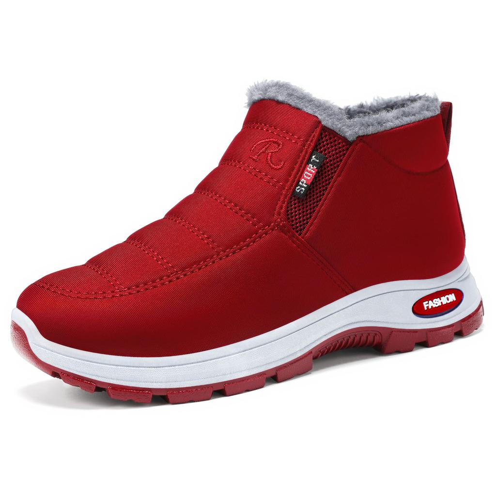 Baumwollschuhe Damen Übergröße Damenstiefel Kältefest und warm Mittelhohe Baumwollstiefel Aufgeplüscht Verdickte Schneestiefel High-Top Damenschuhe
