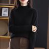 Half Turtleneck Pullover Women's Casual Long-sleeved Loose Sweater Thickened Solid-color Knitted Sweater for Autumn and Winter