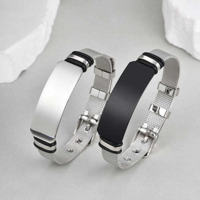 Bracelet en maille d'acier inoxydable Simple Barre transparente vierge Accessoire de montre Bijoux décontractés quotidiens