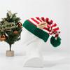 Knitted Acrylic Christmas Hats striped With Ear Top Winter Outdoor Wool Ball Daily Wear