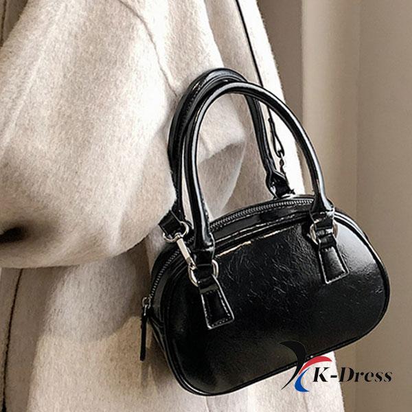 Enamel Mini Strap Tote Bag Leather Crossbody