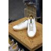 [    ] Mario White Napa Leather Suede Panel Vintage Sneakers F aFo511wh