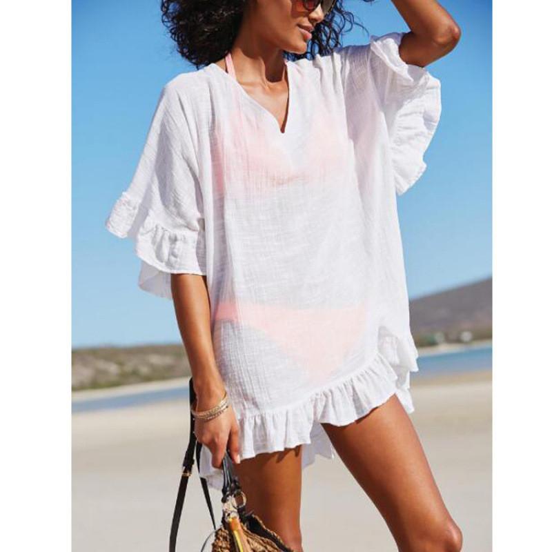 Beach Cover Up Dress With Tencel Blend Fabric For Summer Vacation Wear