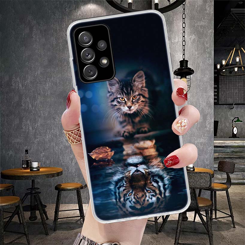 Cool Animal Big Cat Tiger Soft Phone Case For Samsung Galaxy A12 A22 A32 A52 A72 A02S A51 A50S A71 A70 A31 A20S Note 20 Ultra S1