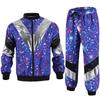 Giacca e pantaloni da tuta disco tuta da jogging stile retrò festa a tema carnevale
