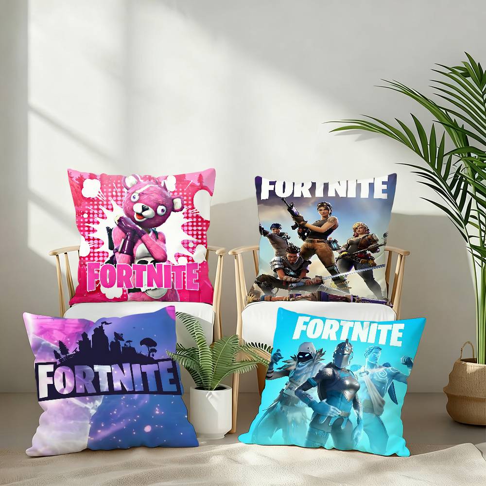 F-FortniteS Pagalvės užvalkalas Pliušinis audinys Minkštas pagalvės užvalkalas Dvipusis spaudinys Pagalvės užvalkalas Namų dovanos