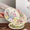 Retro Kwiatowy Naszkliwny Ceramiczny Zastawa Stołowa Talerz Sałatkowy Talerz Głęboki Talerz Calowy Talerz na Warzywa Wysoki Zmysł Wysoka Wartość Gospodarstwo Domowe