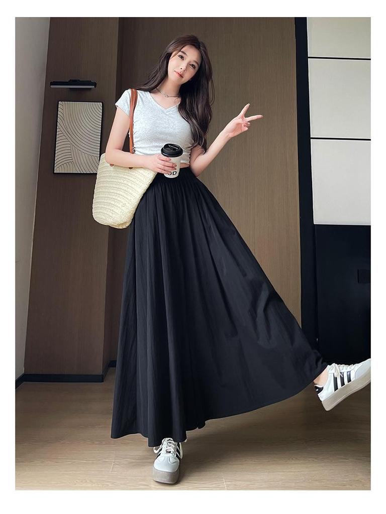Apricot Yamamoto Women's High-Waisted A-Line Culottes, Summer 2025: Slimming, Casual, Petite, Lazy Wide-Leg Pants