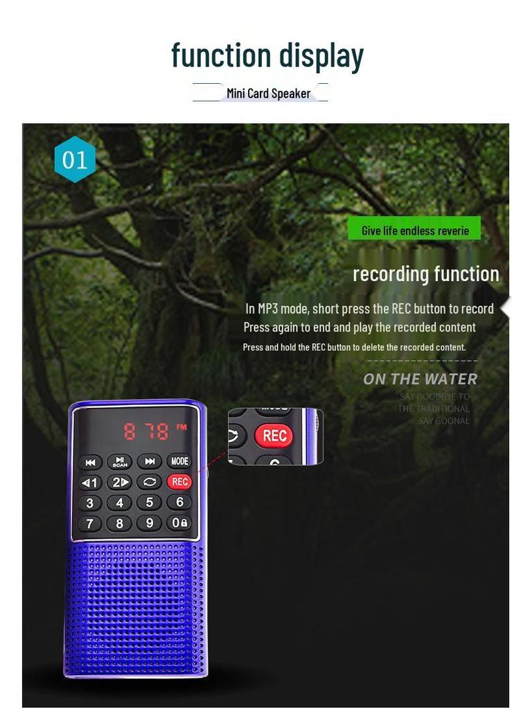 Happy Companion L-328 Mini Speaker & Recorder with Multifunctional Radio and Music Player