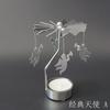 Christmas Decorations Spinning Rotary Metal Carousel Tea Light Candle Holder Stand Light Xmas Gift Candelabra for Home