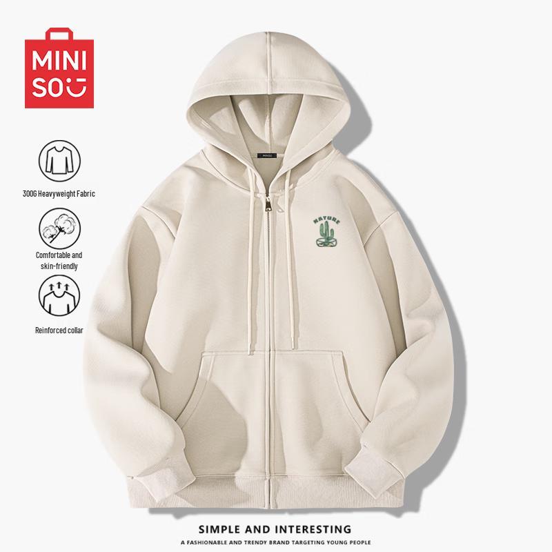 

MINISO Men s Heavyweight Relaxed Fit Zip-Up Hoodie 3XL
