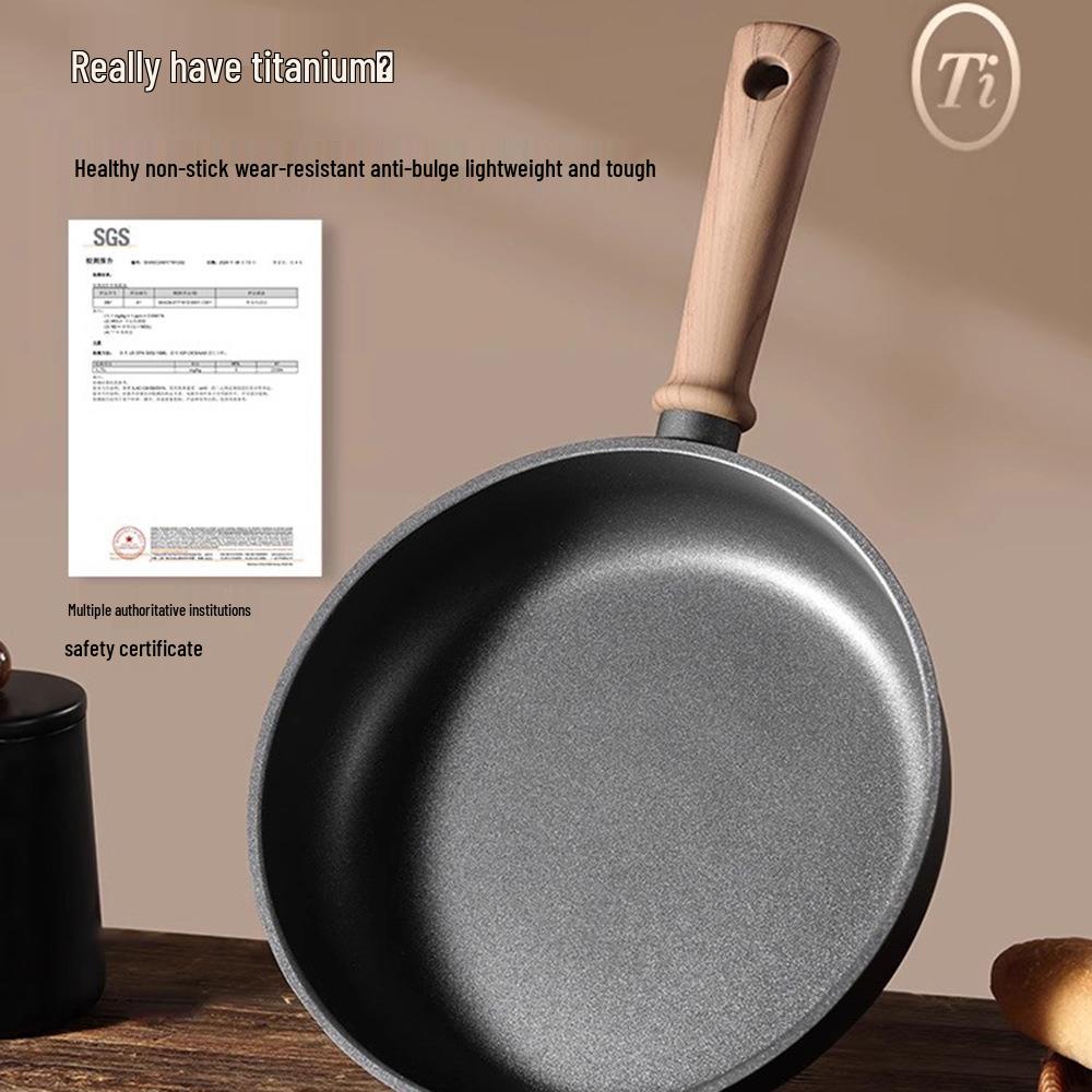 Titanium Flat-Bottom Cookware Set: Non-Stick Frying, Stewing, and Stir-Frying Pot Set for Steak and Eggs